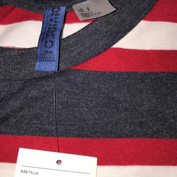 HM striped red white blue tee Small never used! - Picture 3 of 3